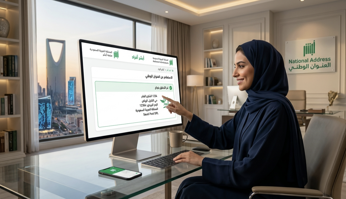 شرح خطوات استخراج العنوان الوطني من منصة أبشر السعودية