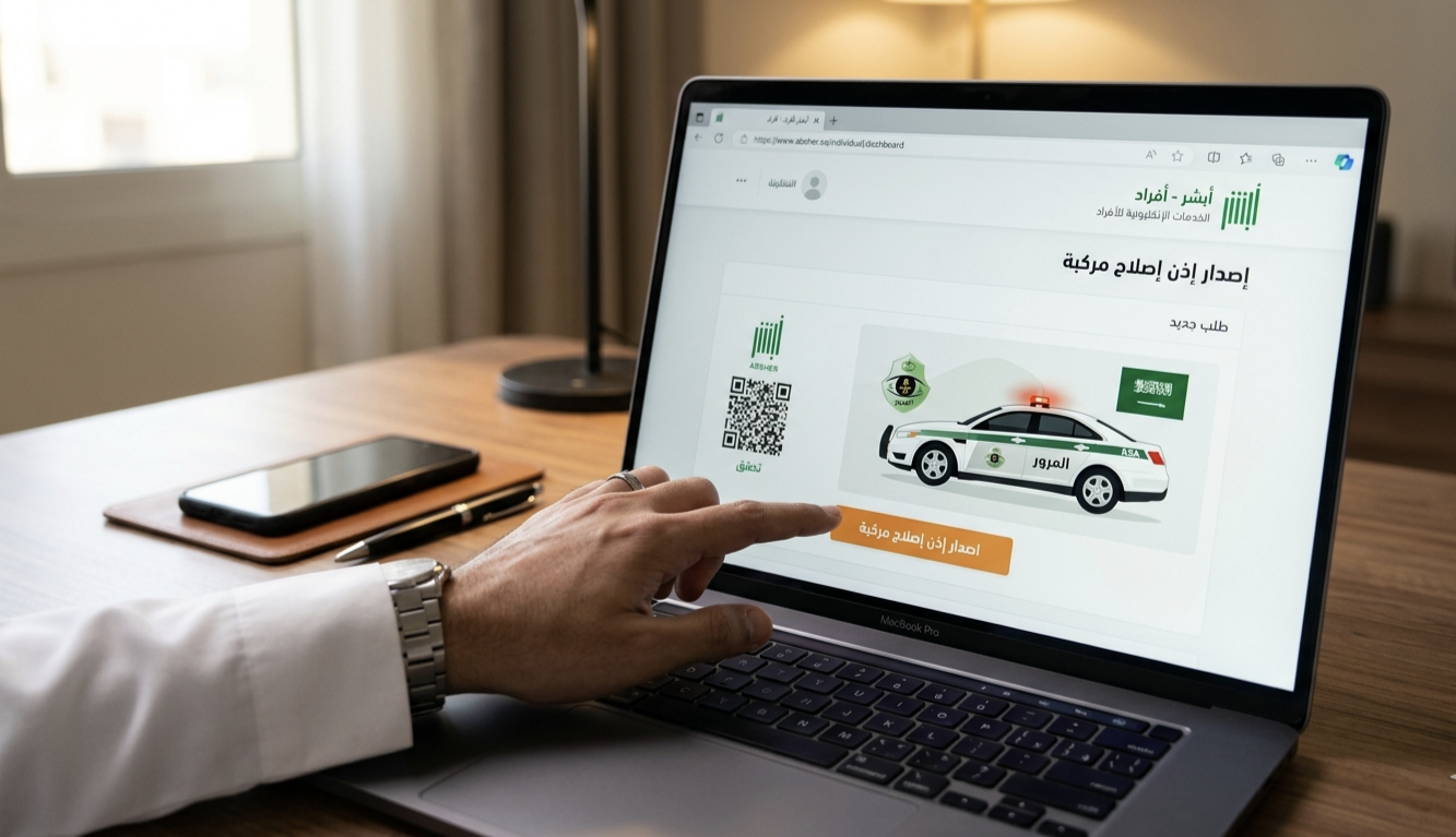 طريقة استخراج ورقة إصلاح من أبشر 2026 إلكترونياً