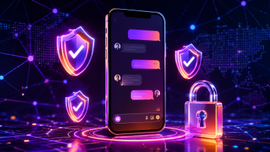 شاشة هاتف ذكي تعرض واجهة محادثة تطبيق إنستغرام مع رمز حماية وقفل يعبر عن إيقاف ميزة إشعار لقطة الشاشة في إنستغرام بشكل آمن