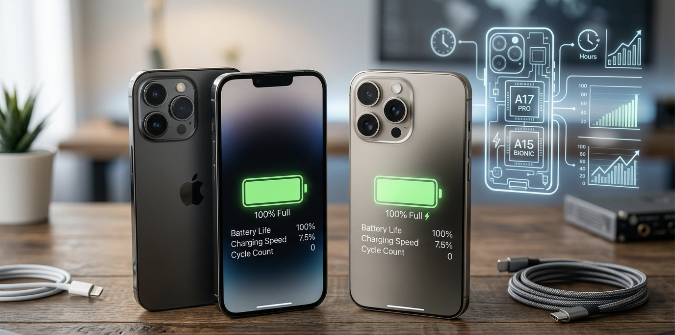 الفرق بين بطارية iPhone 13 Pro Max وiPhone 15 Pro Max